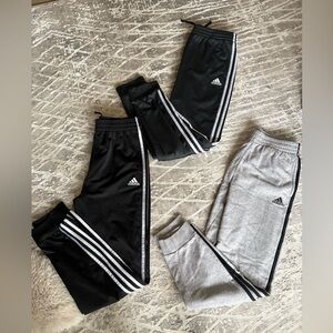 Adidas Kids' Youth Black and Gray joggers and track Pants Set